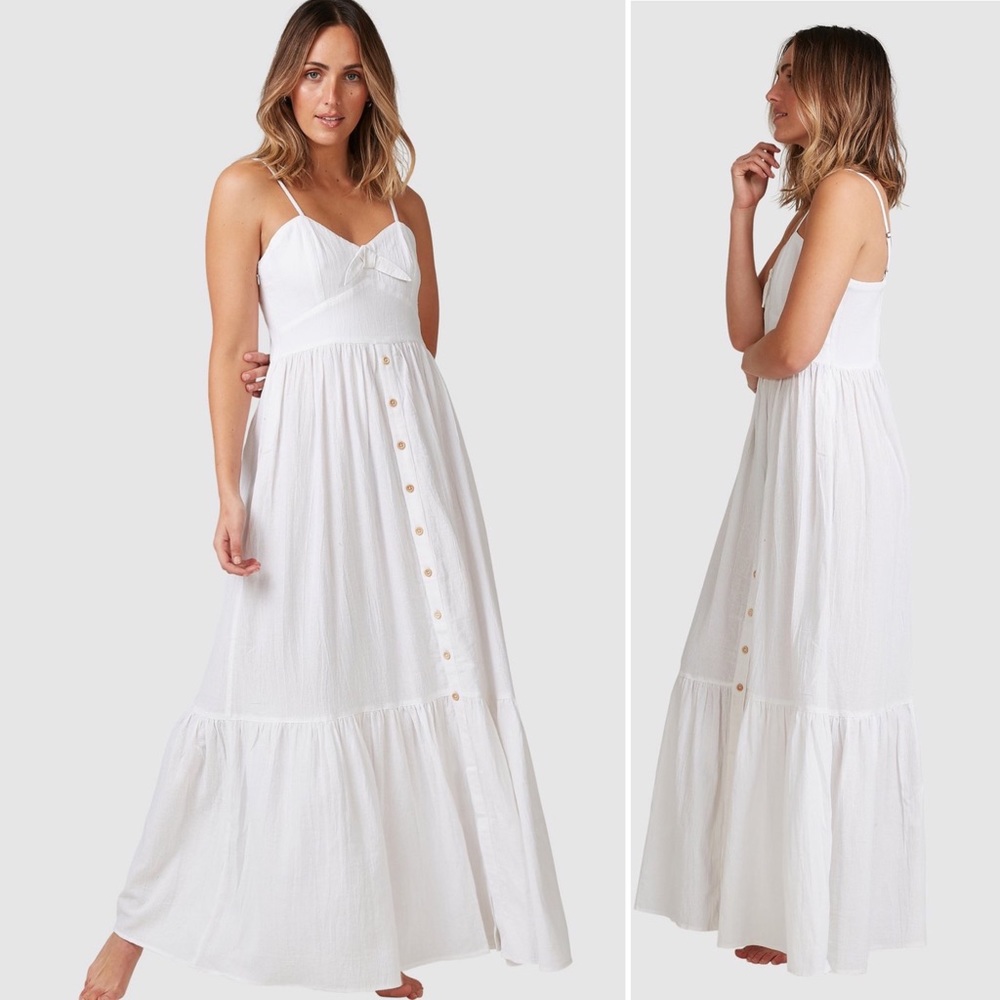 Billabong White Maxi Franca Dress 𓇬☽ - Picture 7 of 8